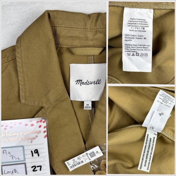 NWT Madewell Womens Crossover Blazer Sz XS In Regenerative Chino Dark Khaki - Picture 10 of 11